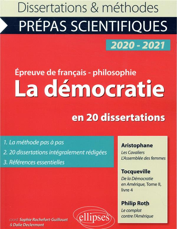 ROCHEFORT - LA DEMOCRATIE EN 20 DISSERTATIONS. ARISTOPHANE, LES CAVALIERS, L'ASSEMBLEE DES FEMMES - TOCQUEVILLE, ROCHEFORT - LA DEMOCRATIE EN 20 DISSERTATIONS. ARISTOPHANE, LES CAVALIERS, L'ASSEMBLEE DES FEMMES - TOCQUEVILLE,